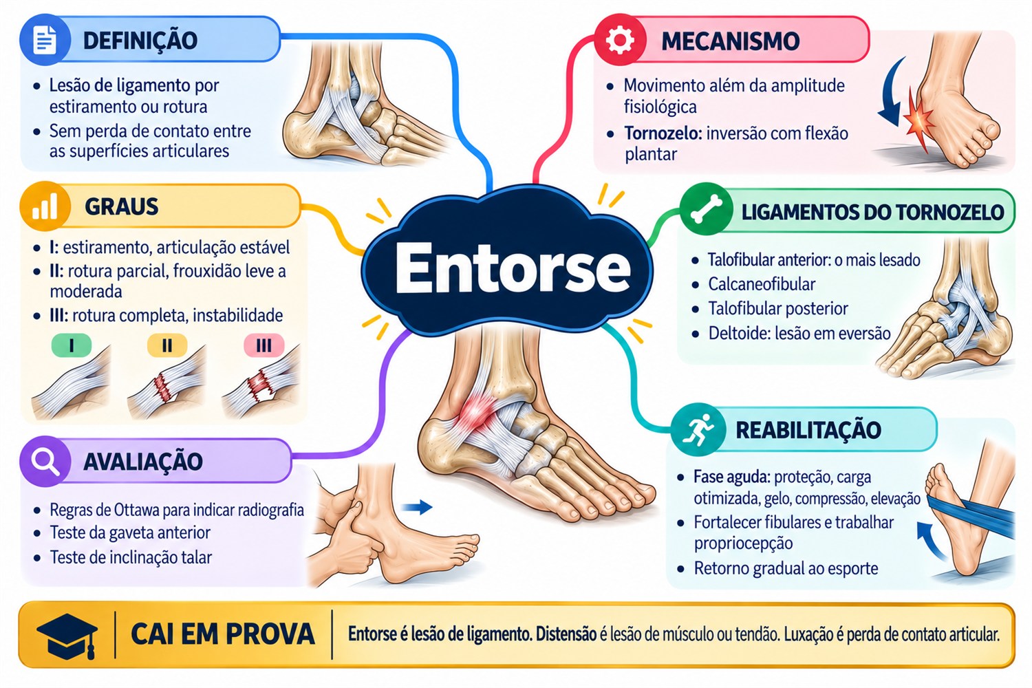 Mapa mental completo: Entorse