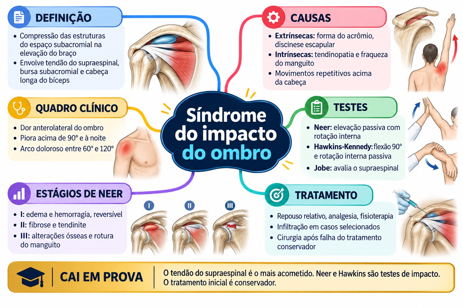 Mapa mental completo: Síndrome do impacto do ombro