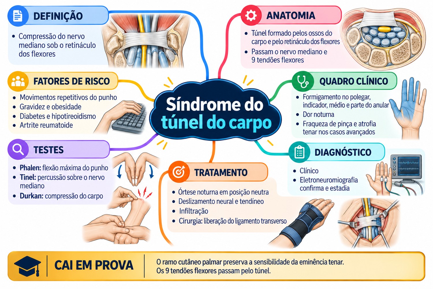 Mapa mental completo: Síndrome do túnel do carpo